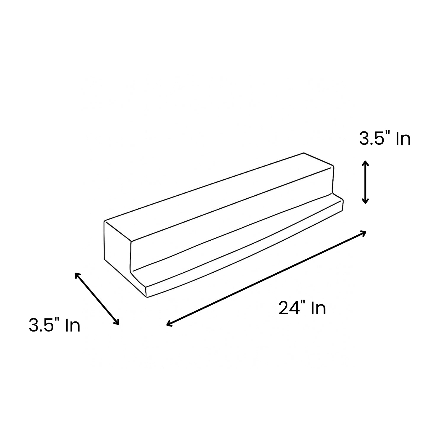 Arm Rest Dimensions: 3.5” x 24” x 3.5”