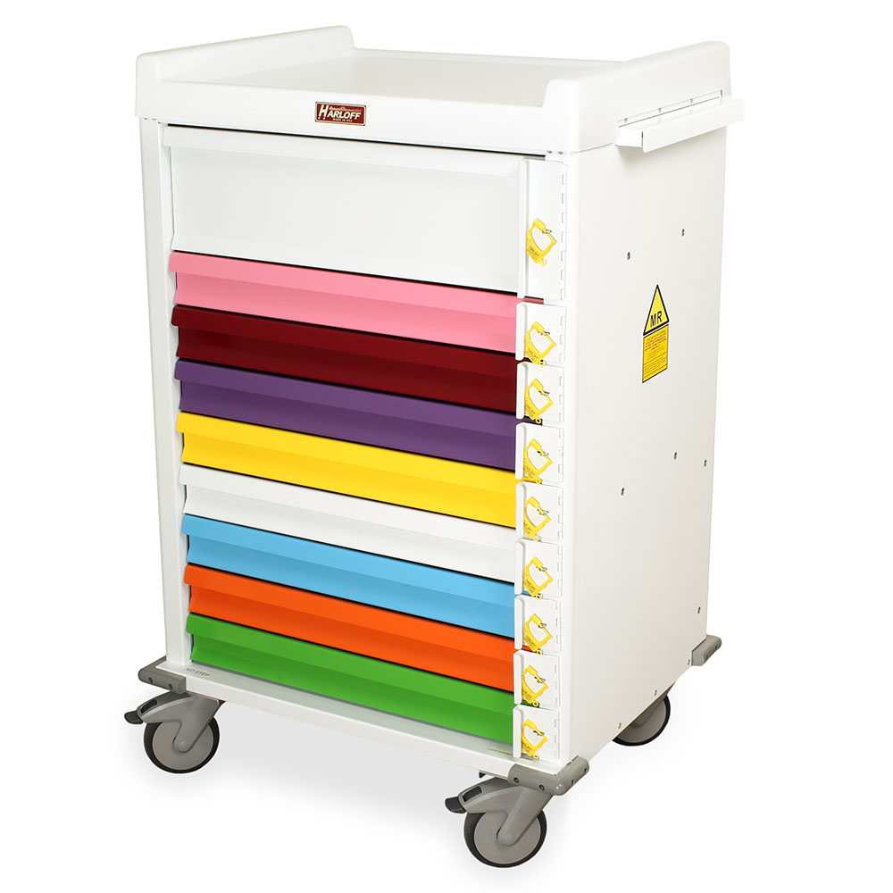 MRI Pediatric Cart - Nine Drawers, Breakaway Locks