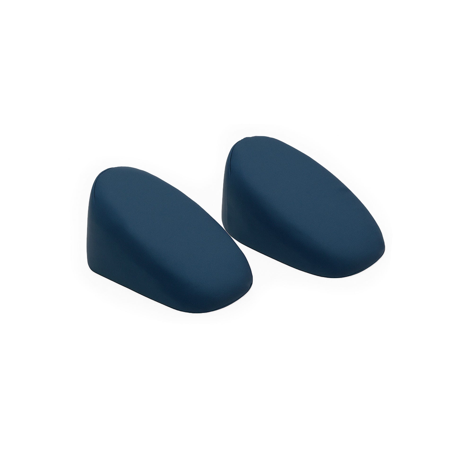 Curved Edge Wedge Positioner – MRI-compatible, compact 5.2" x 5.3" x 3" wedge with curved edges, made from viscoelastic memory foam and fluid-resistant fabric for patient support and comfort.