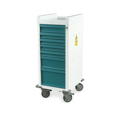 MRI Narrow Cart - Seven Drawers, Key Lock
