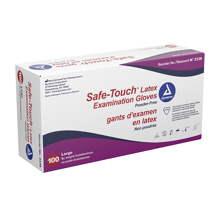 Safe-Touch Latex Exam Gloves - 10 boxes