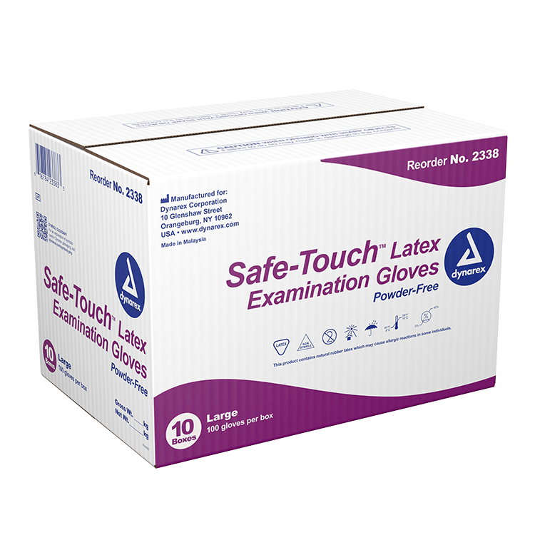 Safe-Touch Latex Exam Gloves - 10 boxes