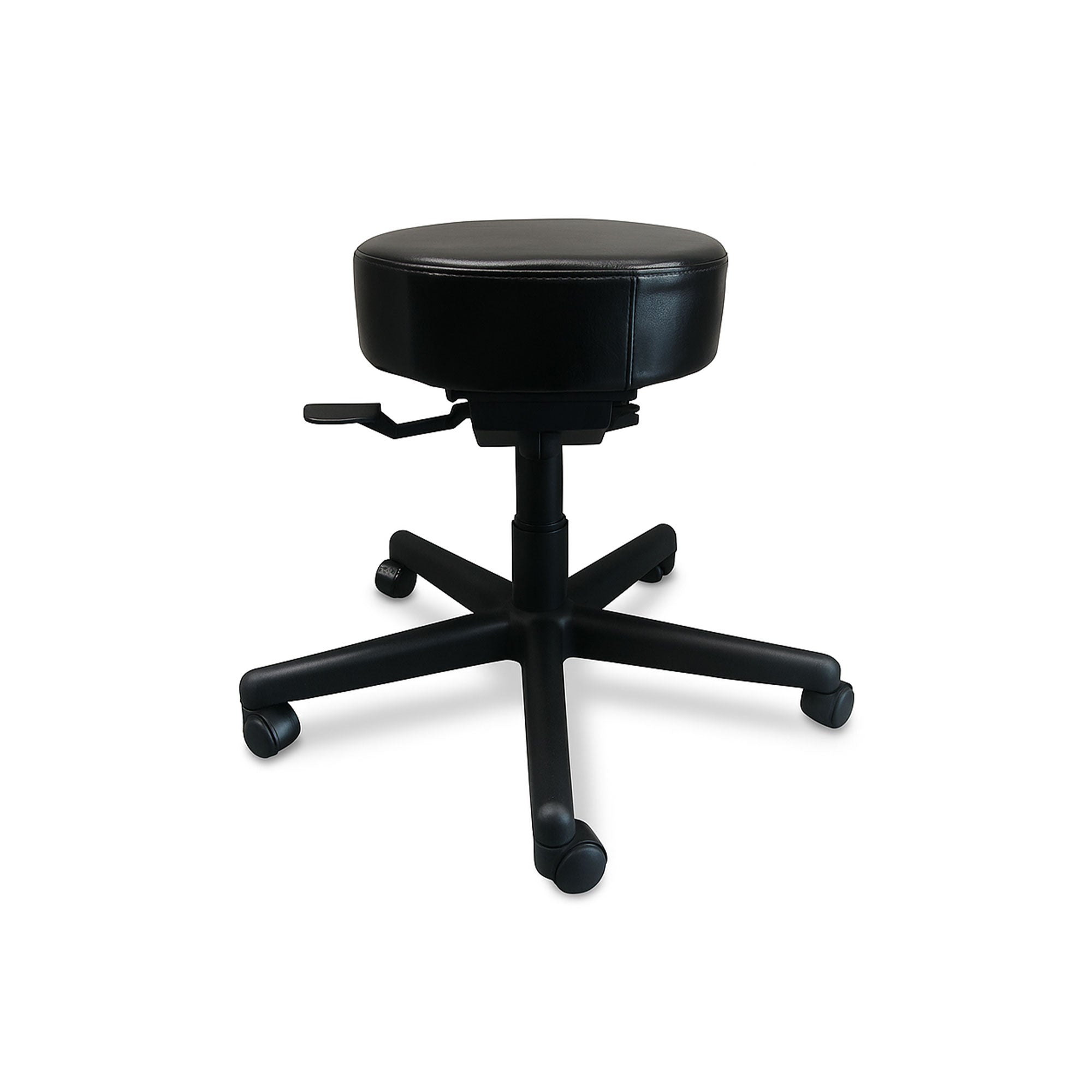 MR-Conditional Gas-Lift Stool for 7T Environments with adjustable height, cushioned seat, and swivel casters for safe and comfortable use in MRI settings.