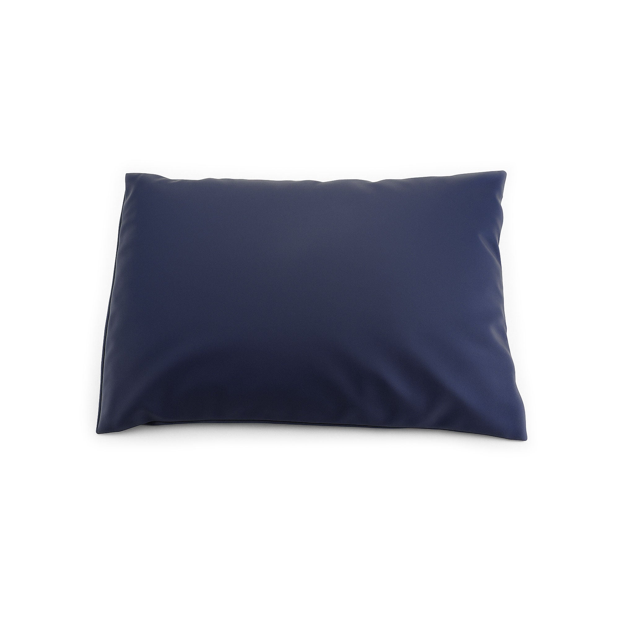 MR-safe Navy blue pillow on a white background for MRI patient comfort