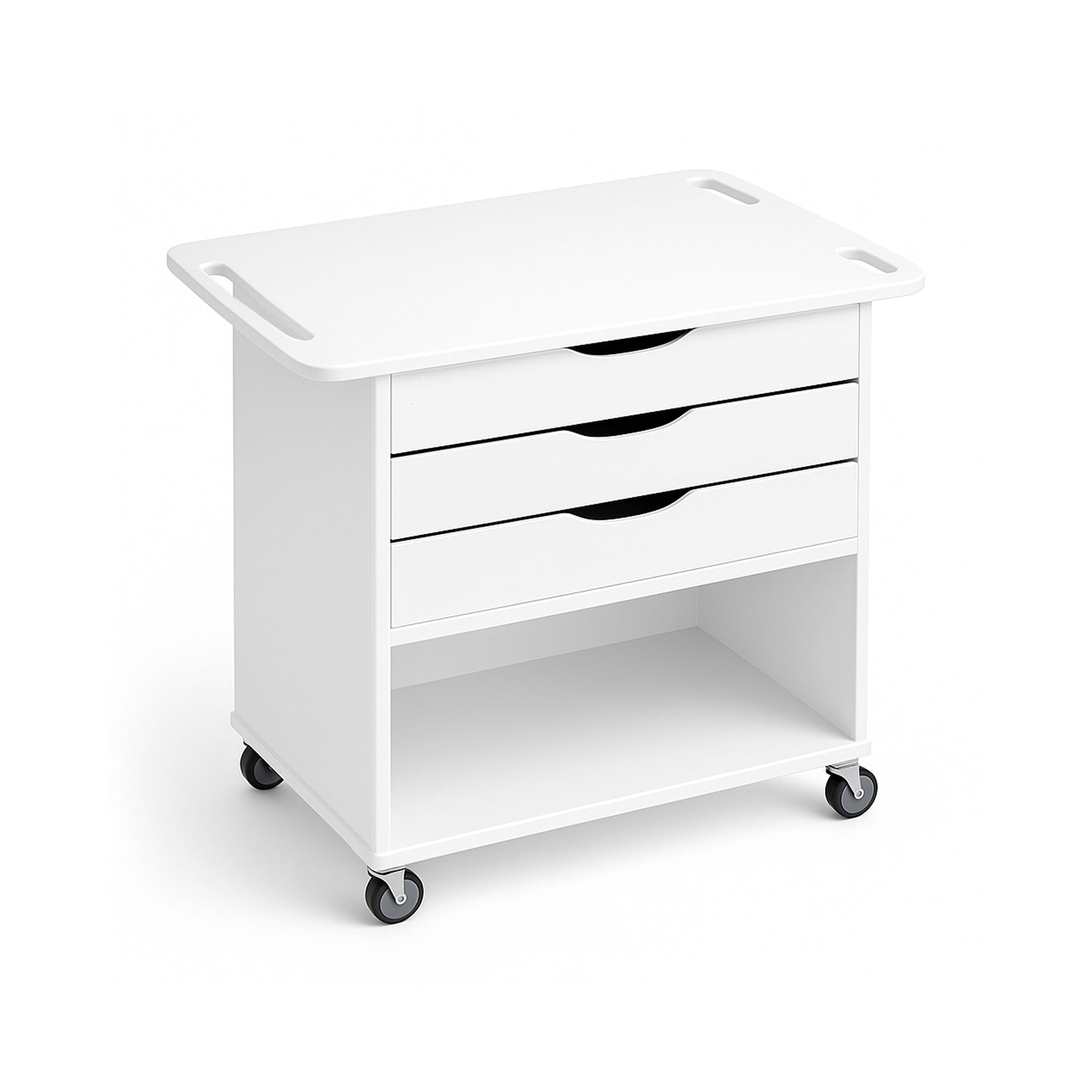MRI Extra Wide Core Cart with MR-Safe Casters, Durable HDPE Construction, Ample Storage, and Professional Design for MRI Labs and Medical Facilities.