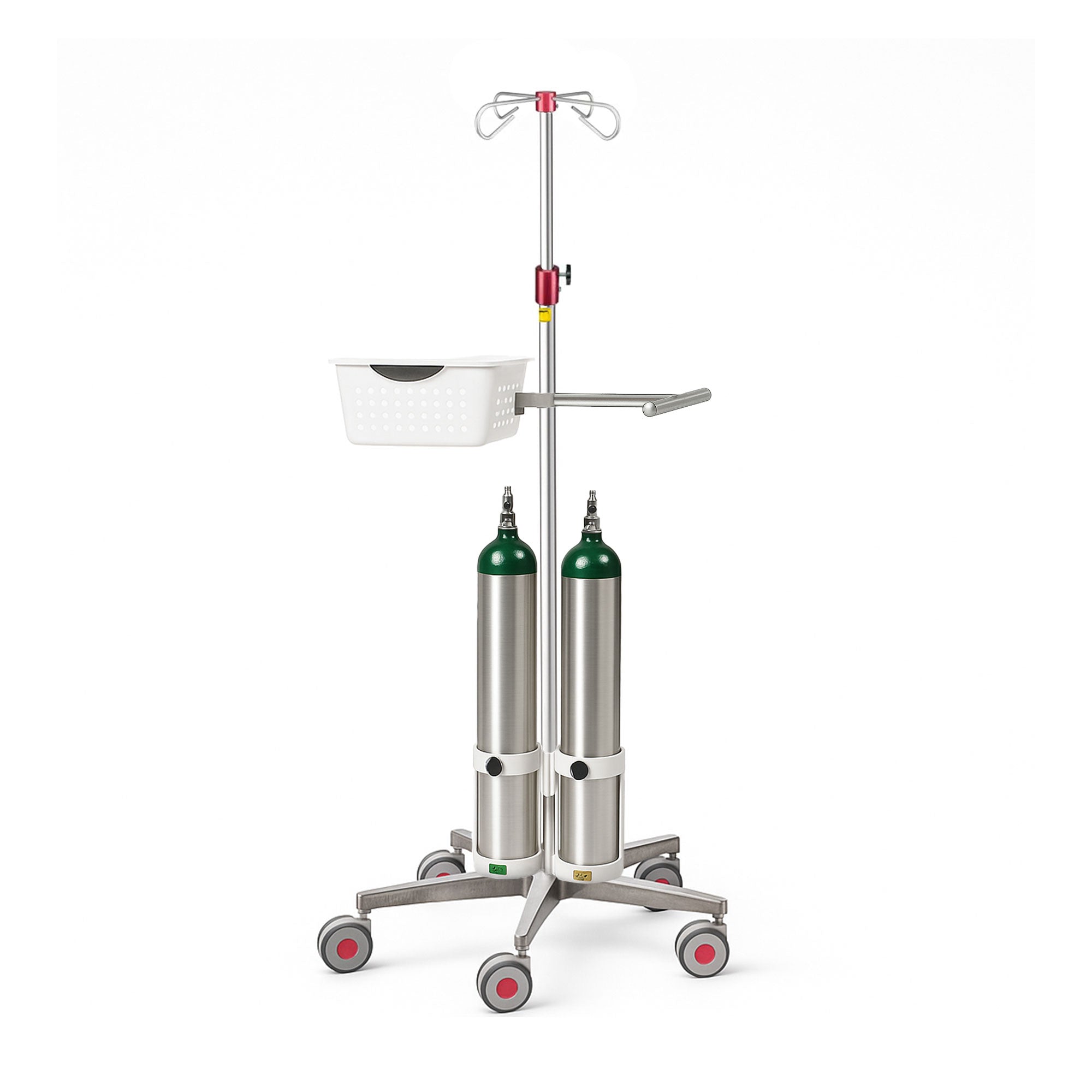 Mri Safe O2 Tanks Customizable MRI IV Pole | Add Oxygen, Basket, Color, & Patient Handle ...