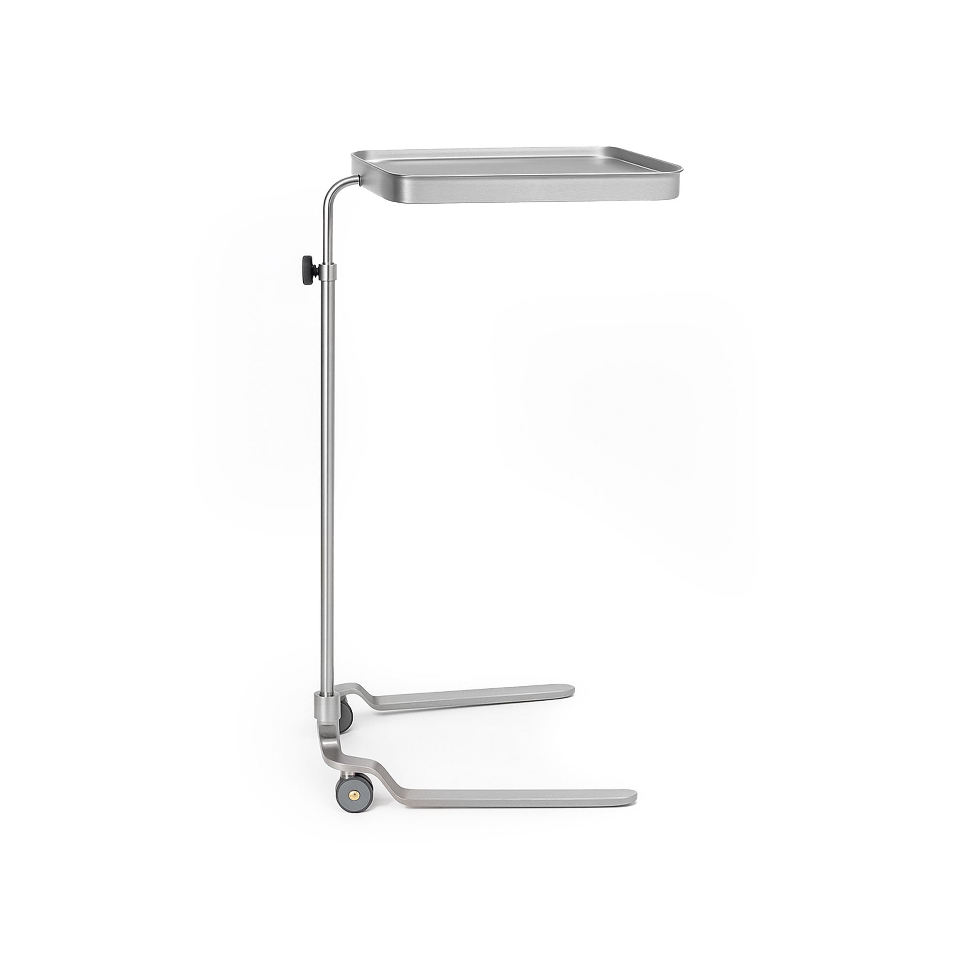 MRI Non-Magnetic Mayo Stand with Adjustable Height, Stainless Steel Tray, and MR-Conditional Casters for Medical Procedures