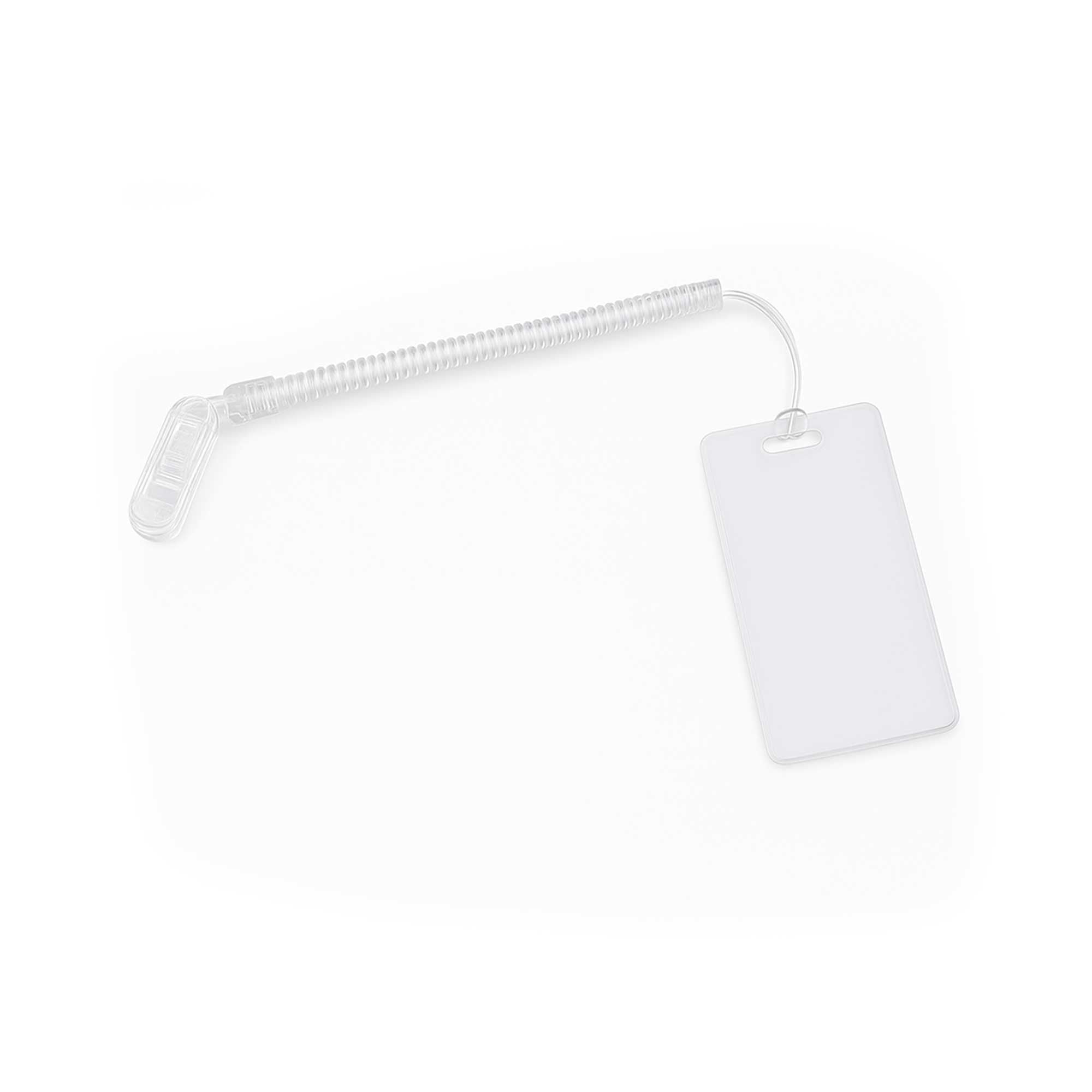 Non-magnetic extendable badge clip designed for MRI environments, featuring a secure fit, metal-free construction, and latex-free materials.