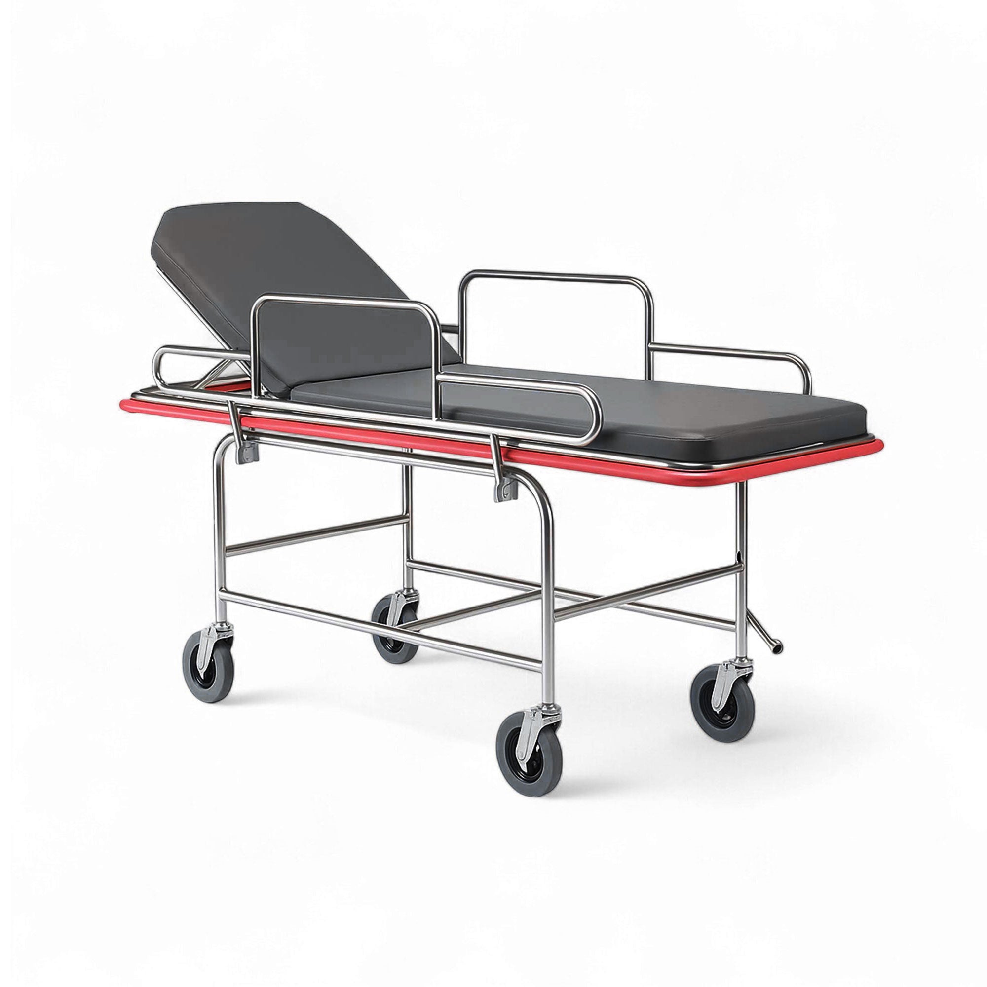 MRI Stretcher, Adjustable Headrest and Side Rail, IV Pole