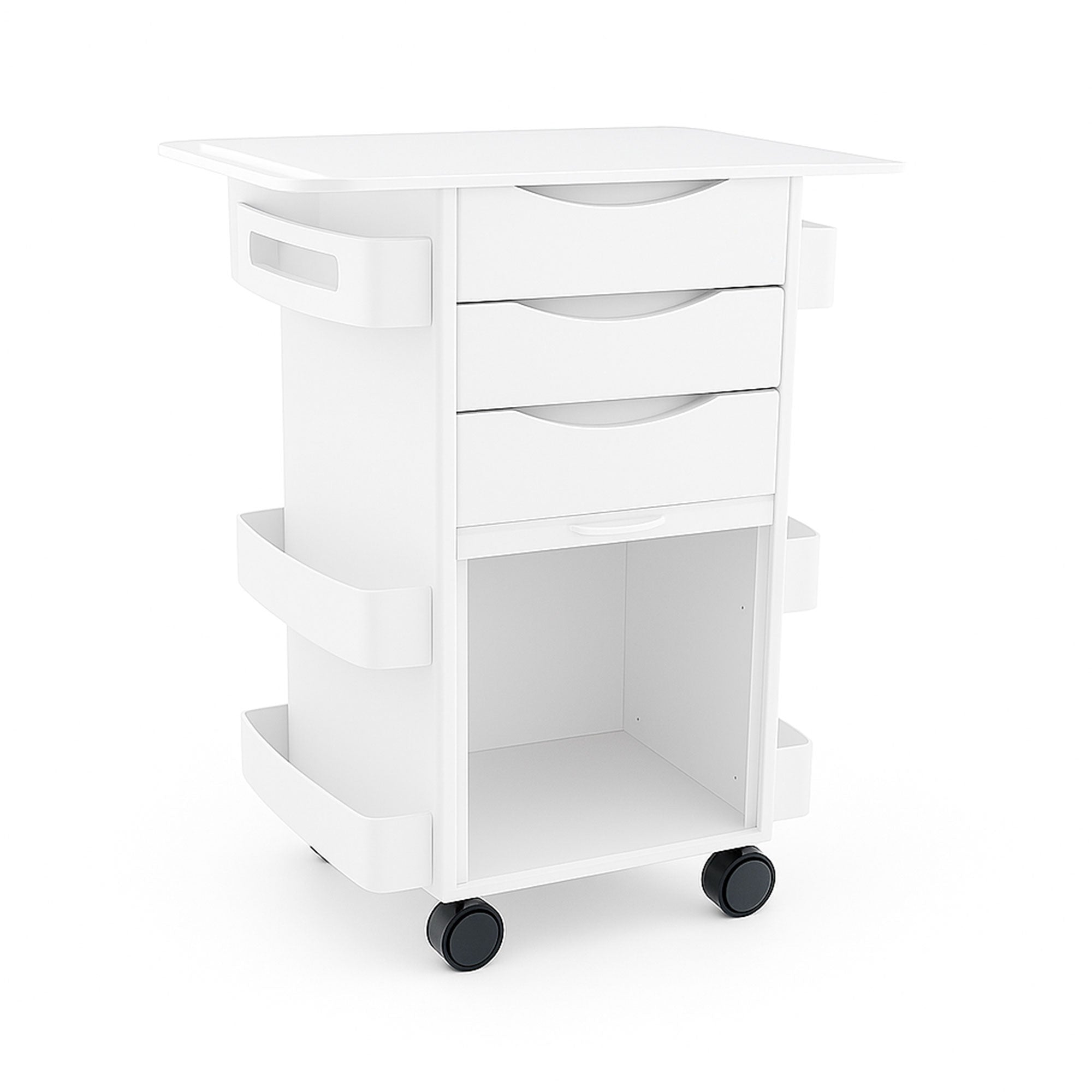 MRI Core DX Extended Top Lab Cart with spacious work surface, MRI-safe non-ferrous design, ample storage options, and durable HDPE construction for labs and medical facilities.
