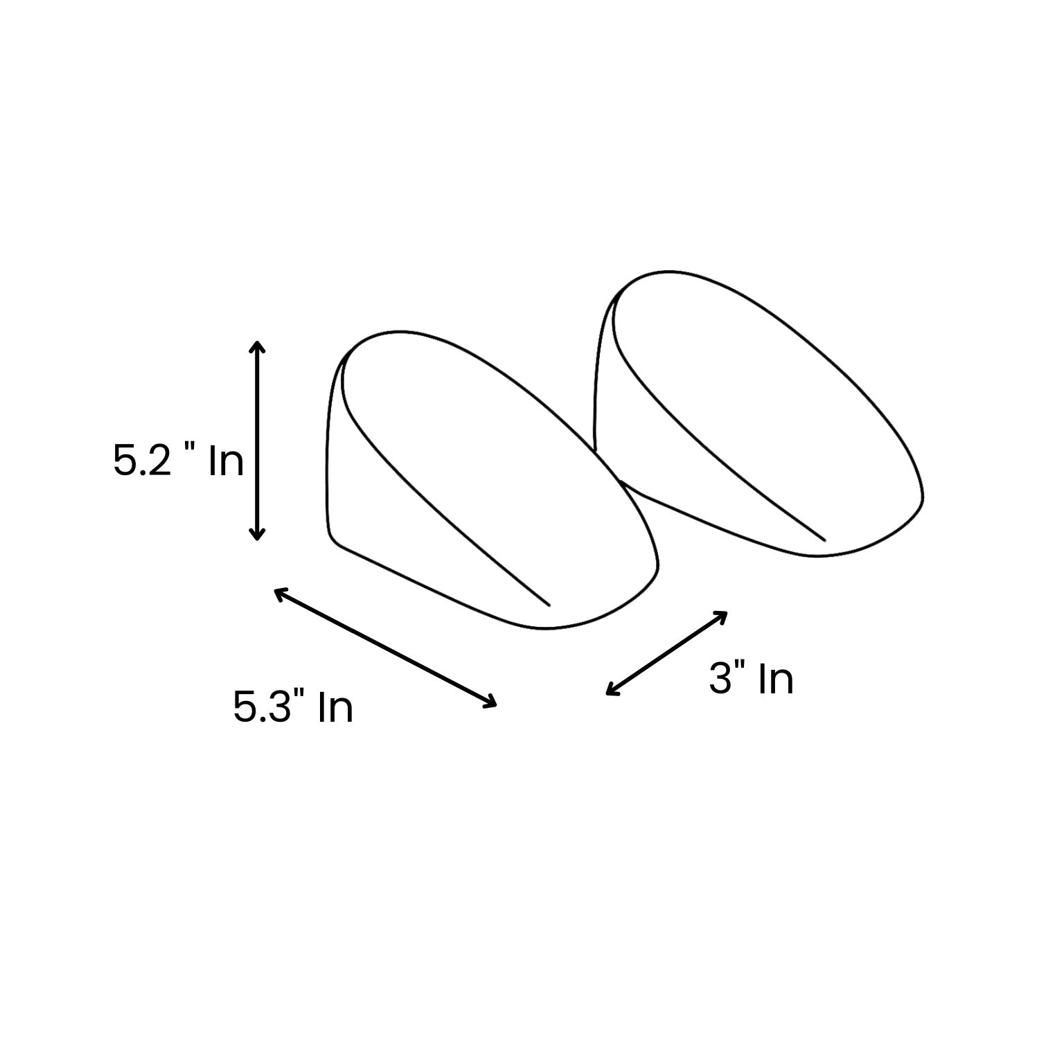 MRI Curved Edge Wedge Pads - 5.2"X5.3"X3" (2 pcs)