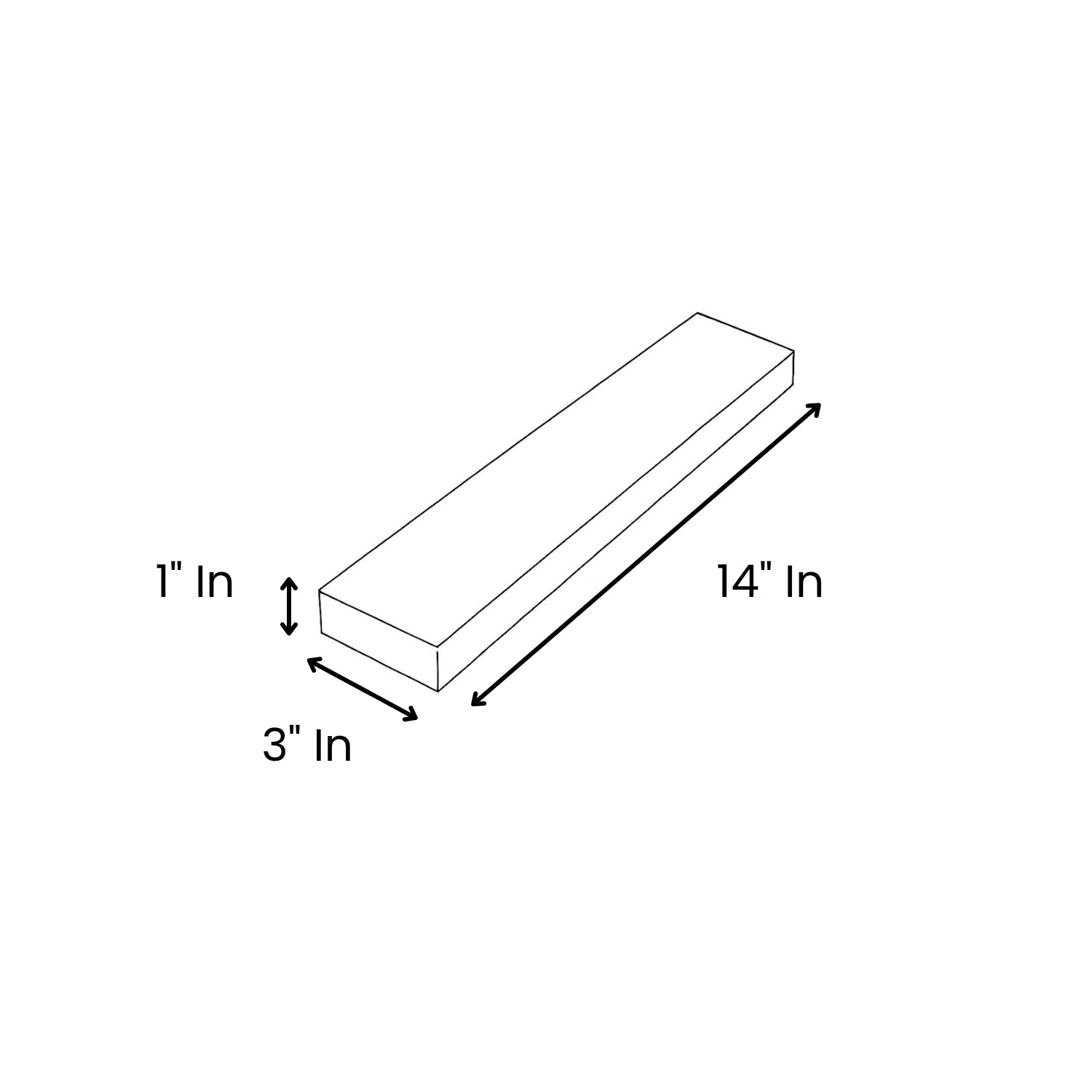 Measurement chart of a rectangular MRI pad with dimensions labeled in inches.