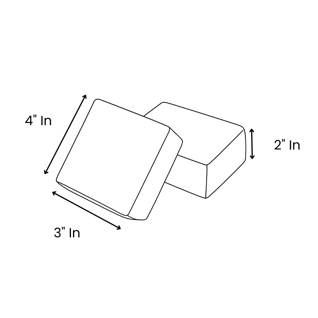 MRI Rectangle Positioning Pads dimensions