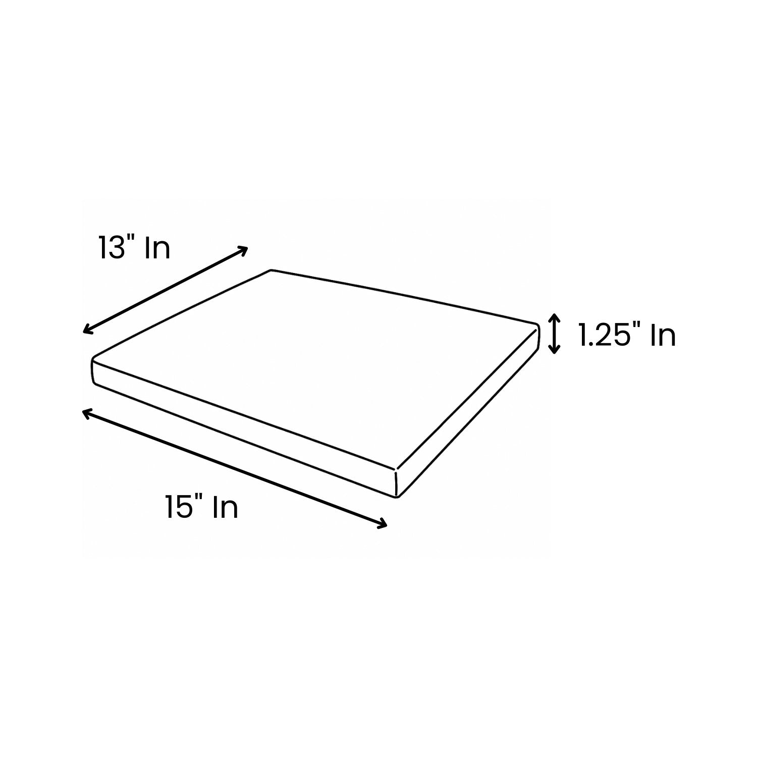 Illustration of GE MRI table pad with dimensions labeled in inches.