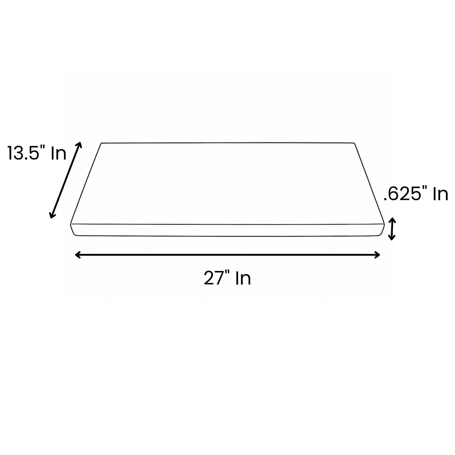MRI Table Pad, Fits Hitachi - 27"x13.5"x0.625"