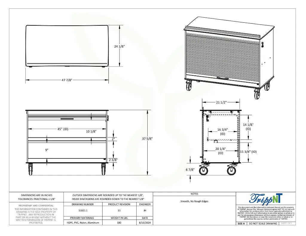 Durable white MRI Cayman Lab Cart with ample storage, a roll-top door, and 5-inch locking casters for easy mobility in labs.