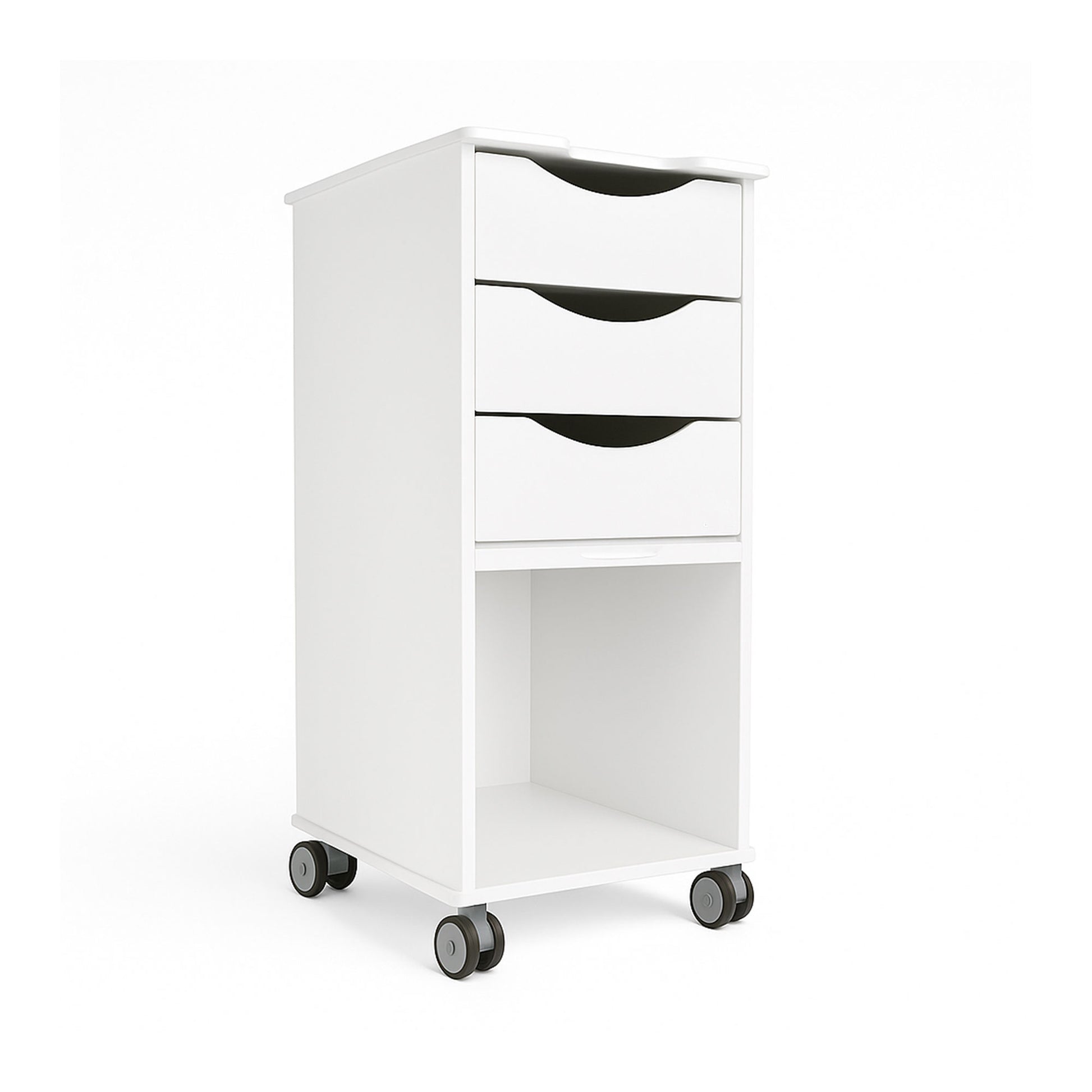 MRI Core SP with White Drawers - Mobile Storage Cart for MRI Environments, Non-Magnetic and Corrosion-Resistant with Sliding Door, Full-Extension Drawers, and Easy-Grip Handles