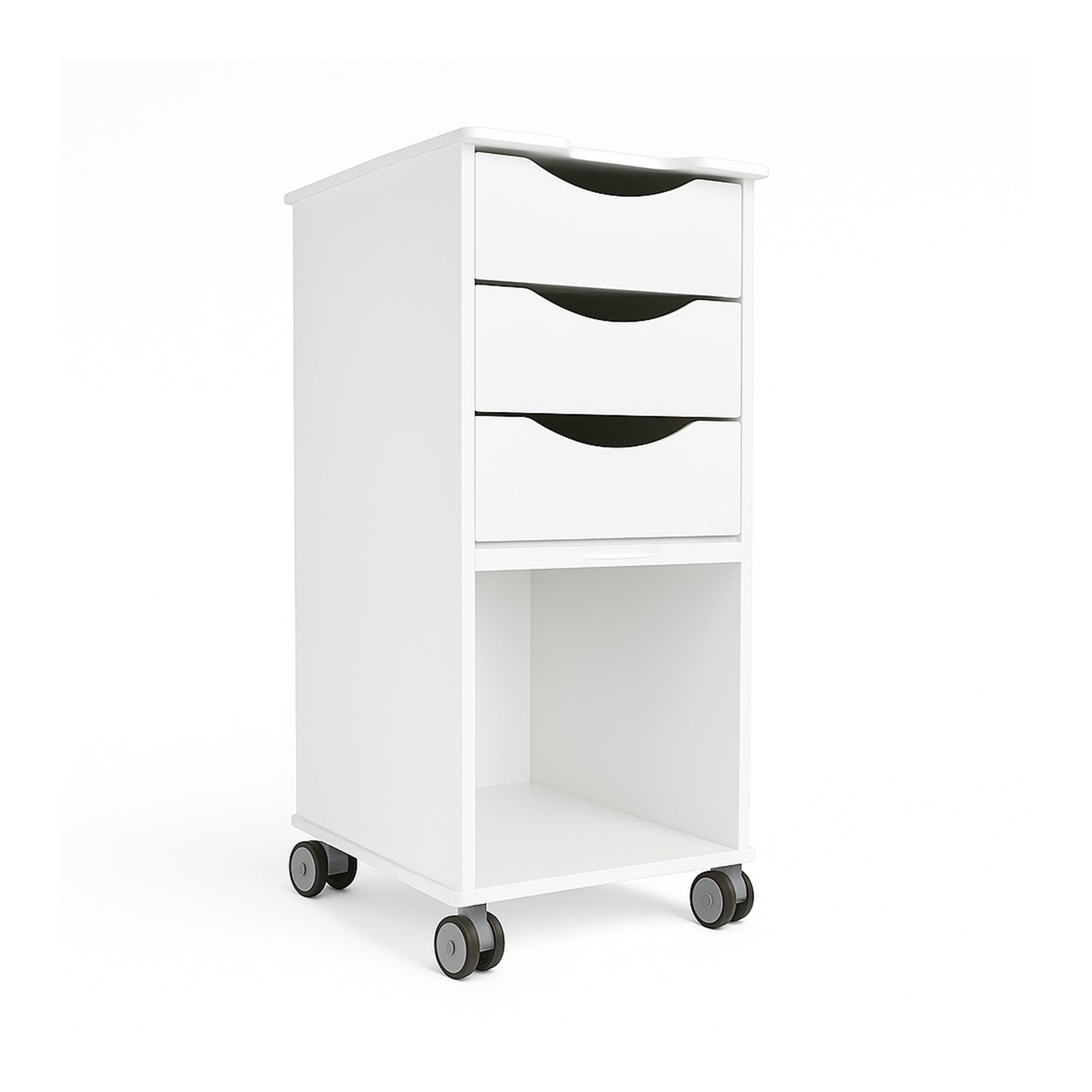 MRI Core SP with White Drawers - Mobile Storage Cart for MRI Environments, Non-Magnetic and Corrosion-Resistant with Sliding Door, Full-Extension Drawers, and Easy-Grip Handles