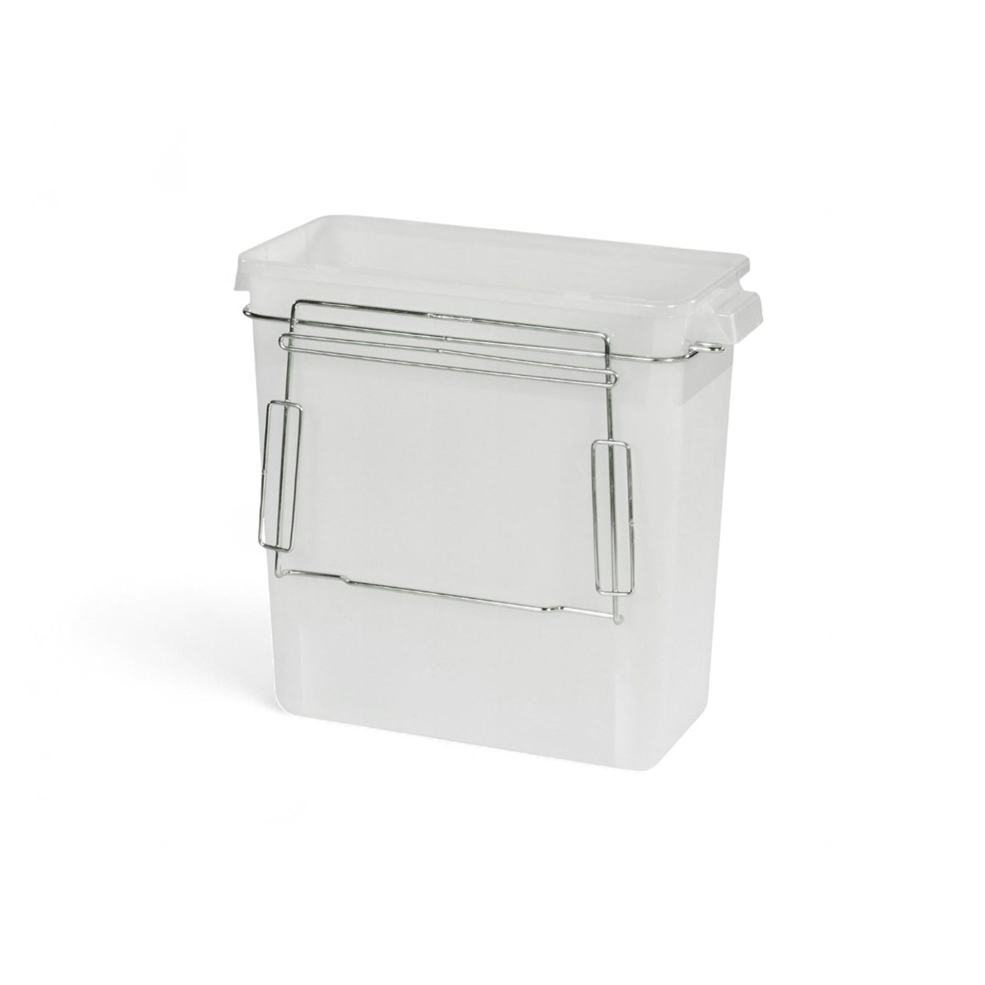 Harloff 3-gallon medical waste bin attached to a medical cart, designed for safe and efficient waste disposal in healthcare settings.