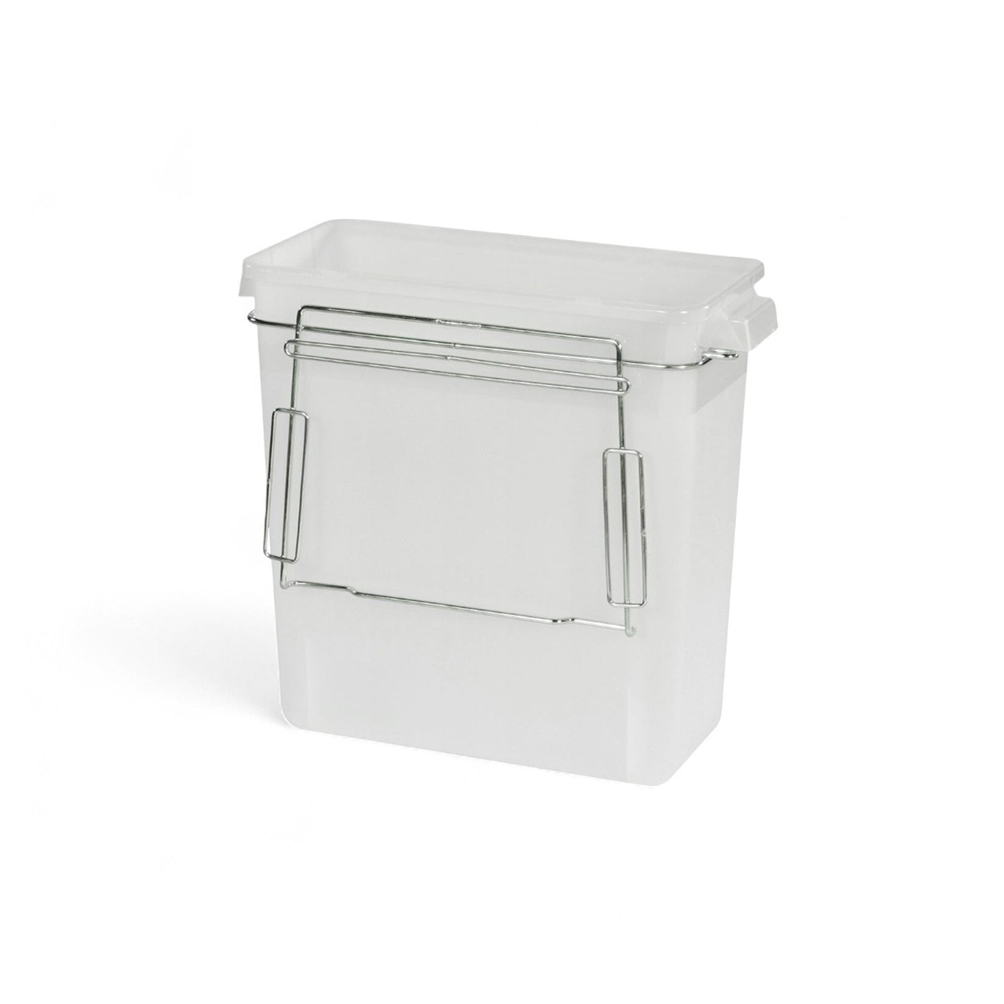Harloff 3-gallon medical waste bin attached to a medical cart, designed for safe and efficient waste disposal in healthcare settings.