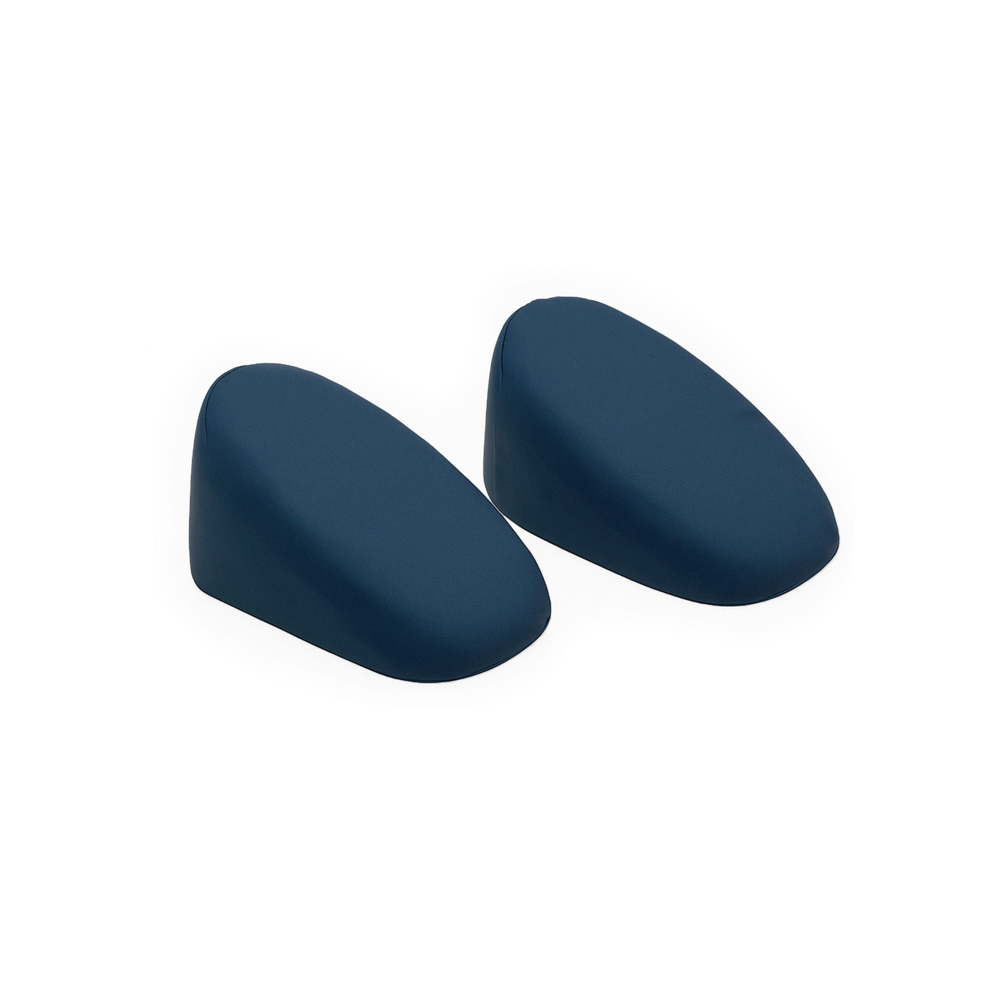 Curved Edge Wedge Positioner – MRI-compatible, compact 5.2" x 5.3" x 3" wedge with curved edges, made from viscoelastic memory foam and fluid-resistant fabric for patient support and comfort.
