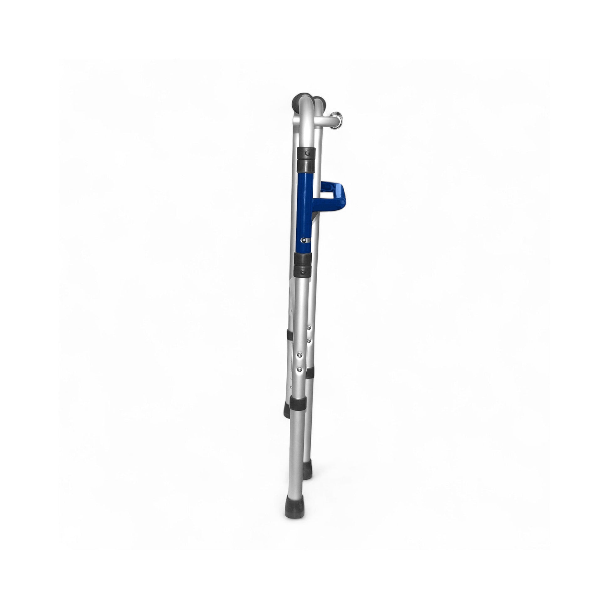 Side view of the Folding Walker for MRI when it is folded to fit in small spaces for travel or storage. 