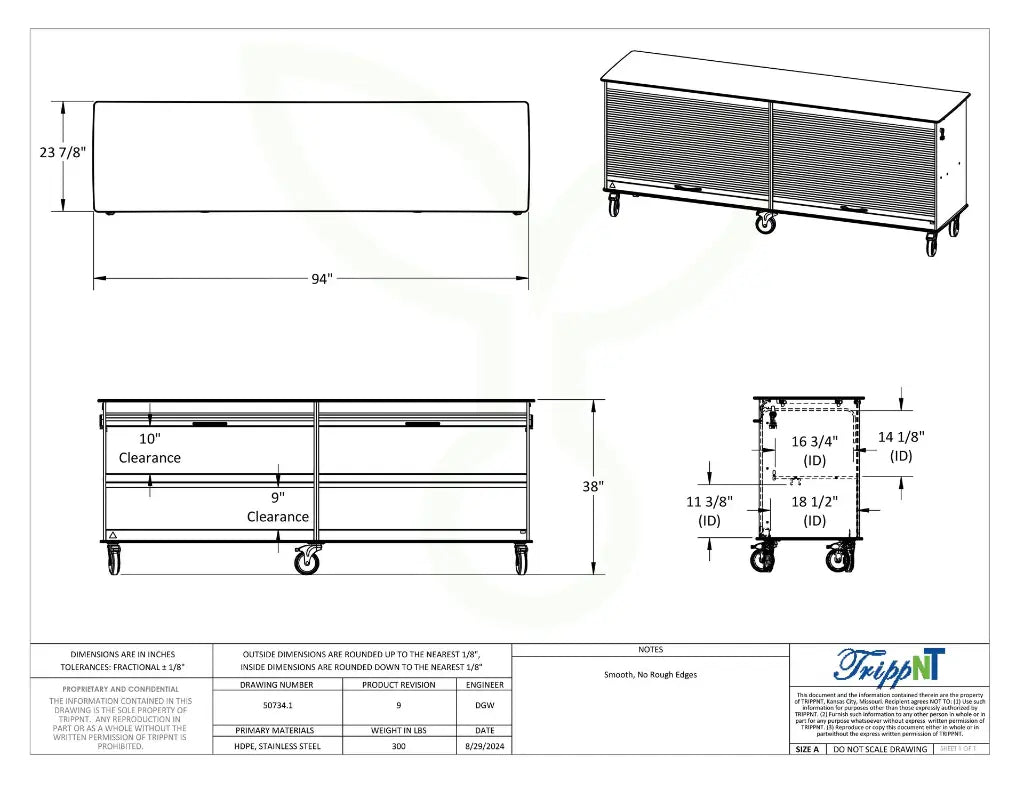 mobile mri island cart dimensions