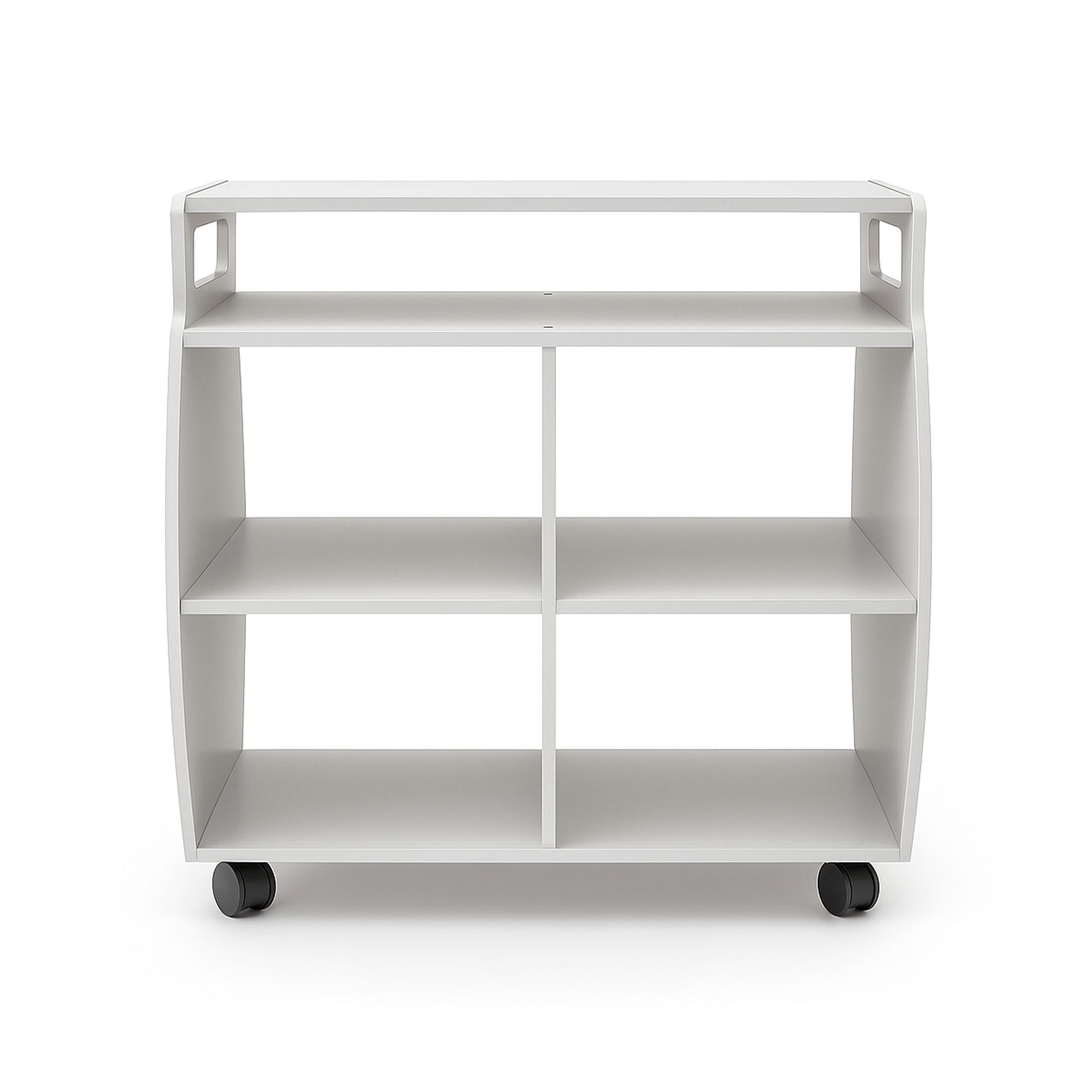 MRI Coil Cart with durable, MR-conditional design, holds 6+ coils and includes lockable casters for easy use. Compatible up to 3 Tesla.