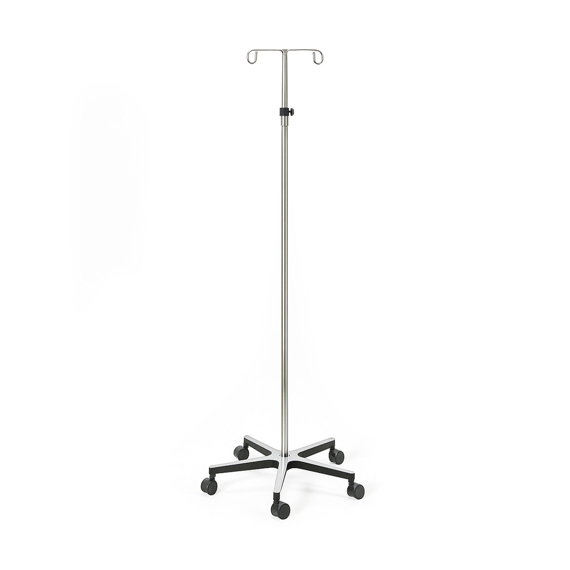 Premium MRI Safe IV Pole - Durable stainless steel design, height-adjustable from 48" to 92.5", 4-hook configuration, stable 24" star base with swivel casters, and MRI compatibility up to 7 Tesla. Perfect for hospitals, clinics, and MRI rooms.