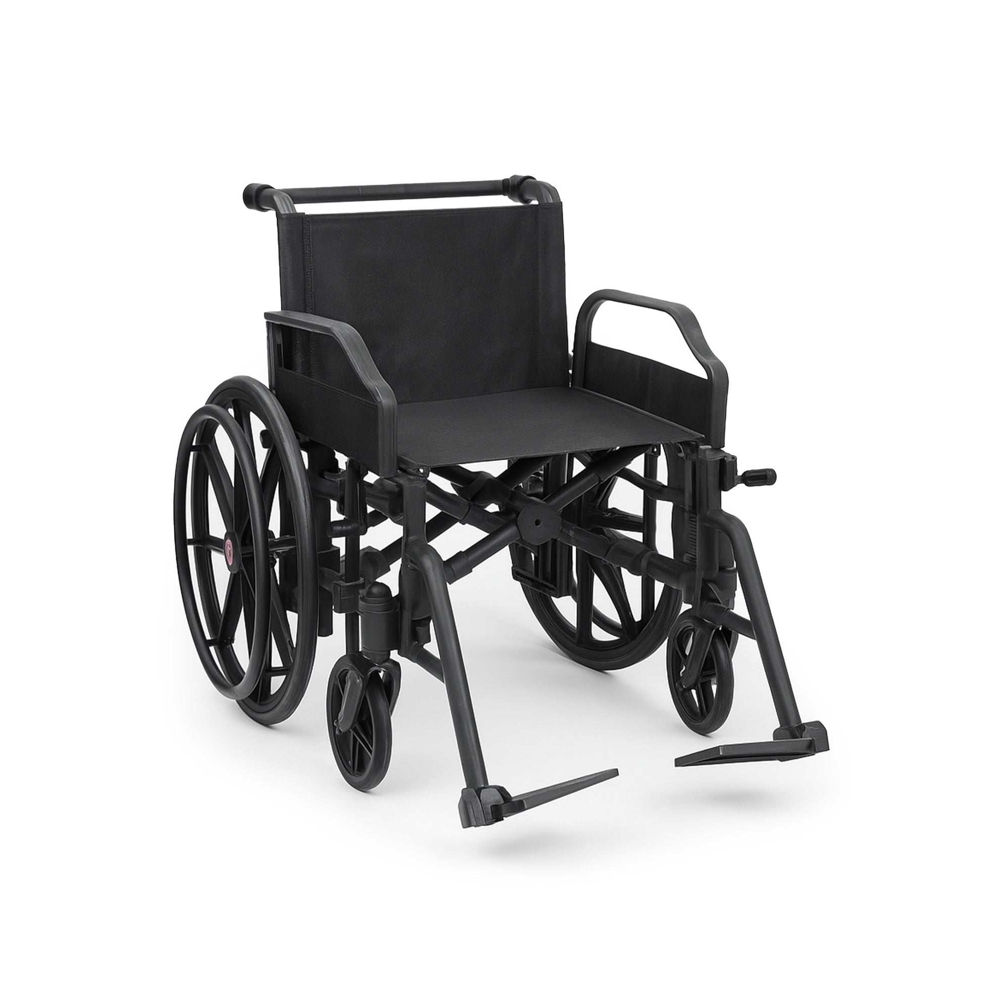20" MRI Safe Wheelchair made of non-magnetic, lightweight, and recyclable plastic, designed for use in MRI environments. Foldable and durable with FDA 510(k), CE, and TUV certifications for safety and compliance.