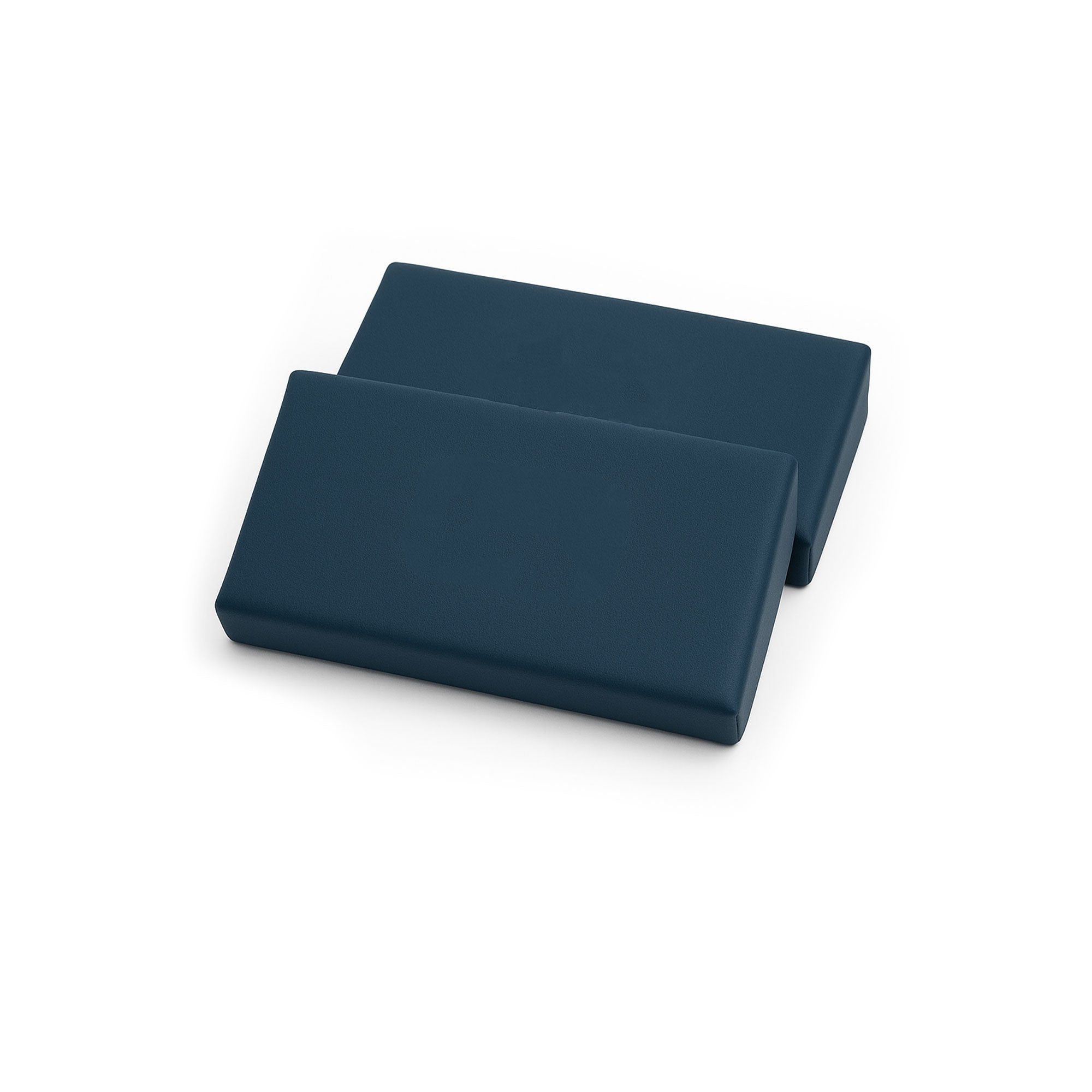 MR-Safe rectangular positioning aid, 5" x 3" x 1", set of two, made with viscoelastic core and breathable polymer fabric for patient comfort during imaging.