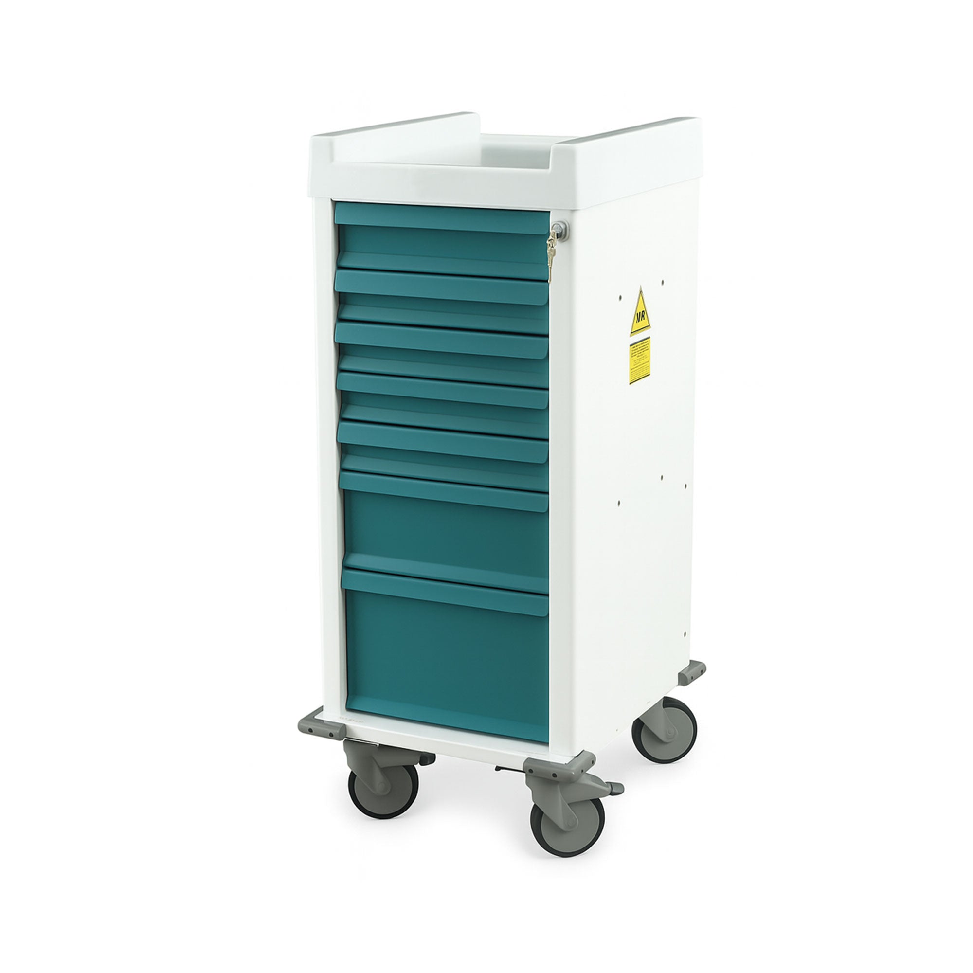 MRI Narrow Cart - Seven Drawers, Key Lock