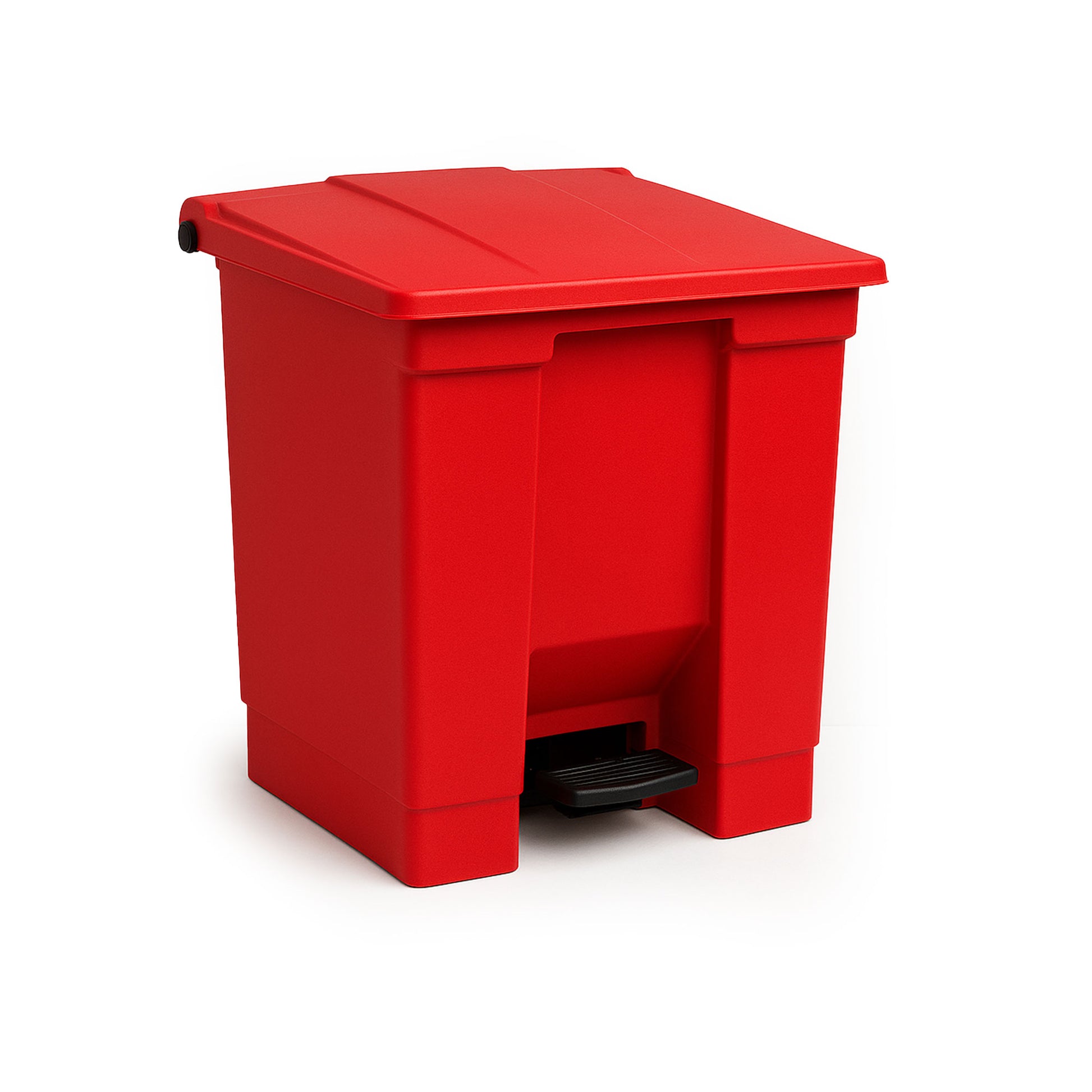 Red MRI-safe waste can with foot pedal, 8 12 18 gallon, non-magnetic